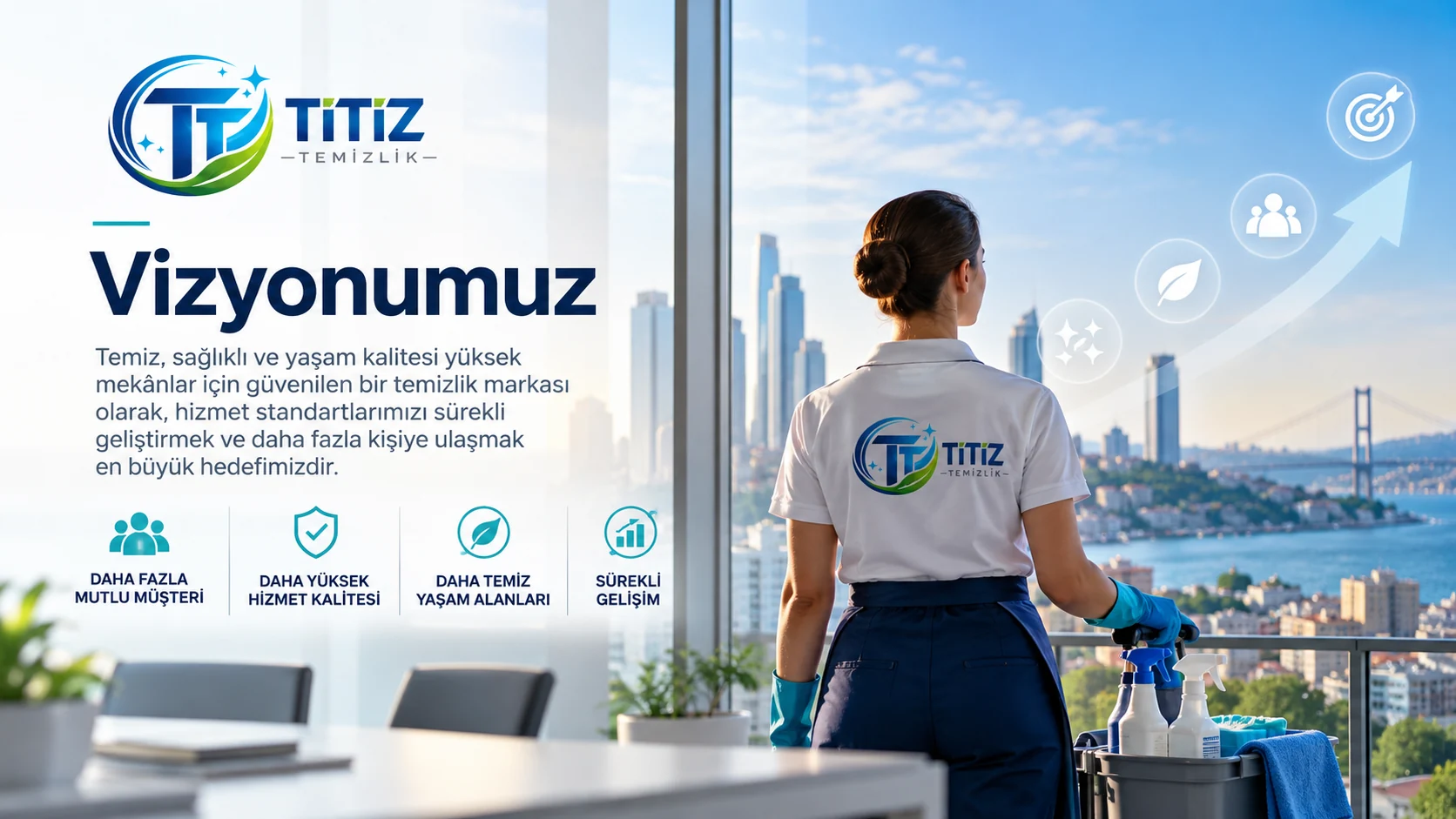 Titiz Temizlik vizyonumuz profesyonel temizlik ve kurumsal gelişim hedefleri